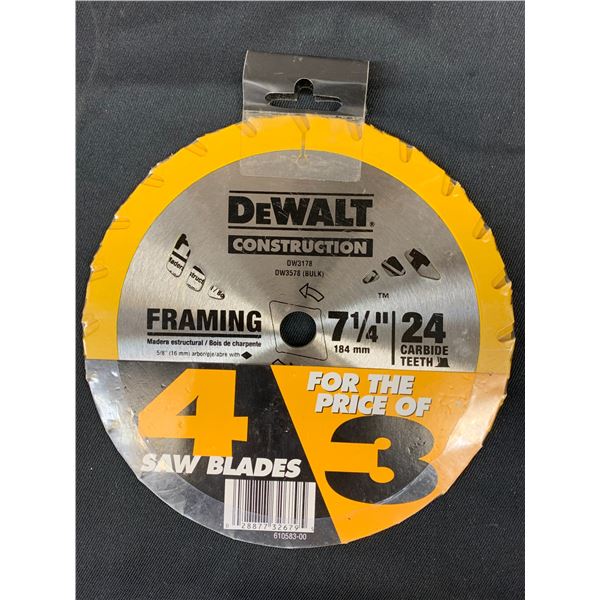 DeWalt Pack of 4 Framing Saw Blades 7 1/4"
