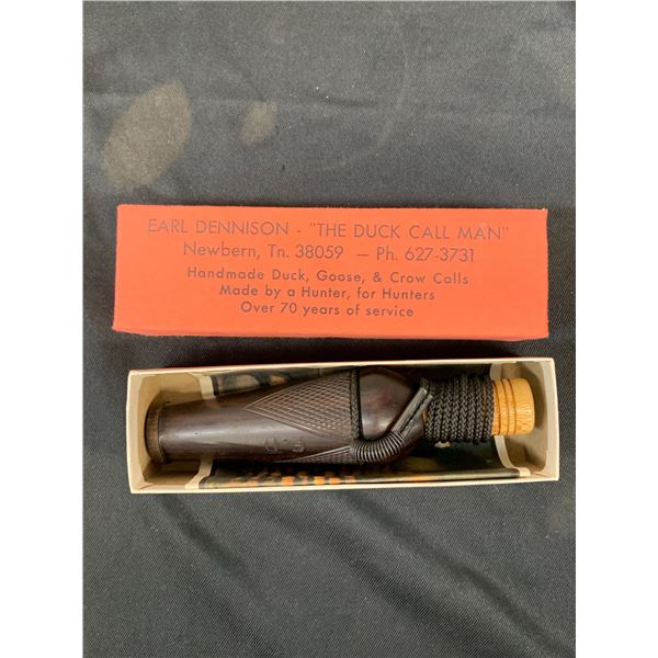 Earl Dennison "The Duck Call Man" Duck Call Whistle in Box