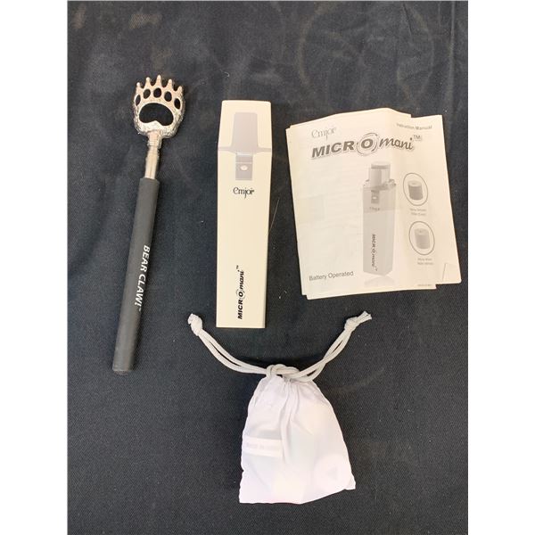 Micro Mani Electric Nail File and Bear Claw Extendable Back Scratcher