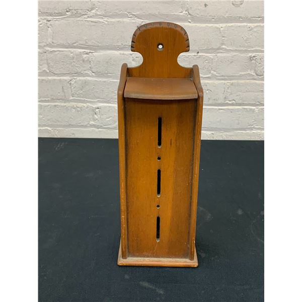 Vintage Wooden Wall Mounting Fireplace Match Holder
