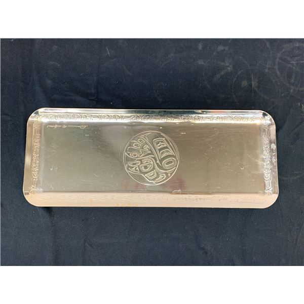Haida Art Silverware Serving Rectangular Plate 20" x 8" Artist Signed