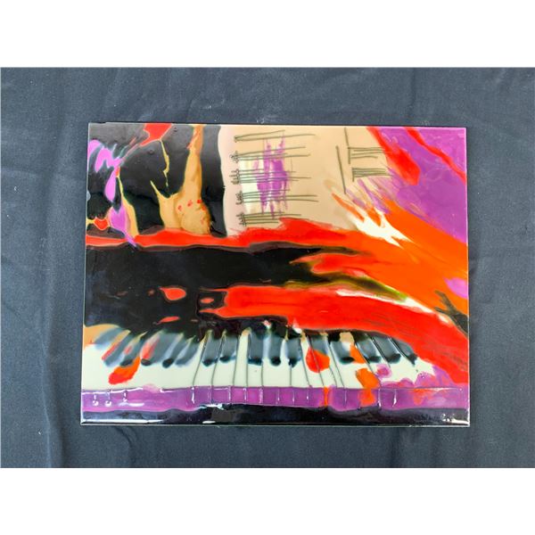 Resin Pour Ceramic / Tile Art Piano 14" x 11"