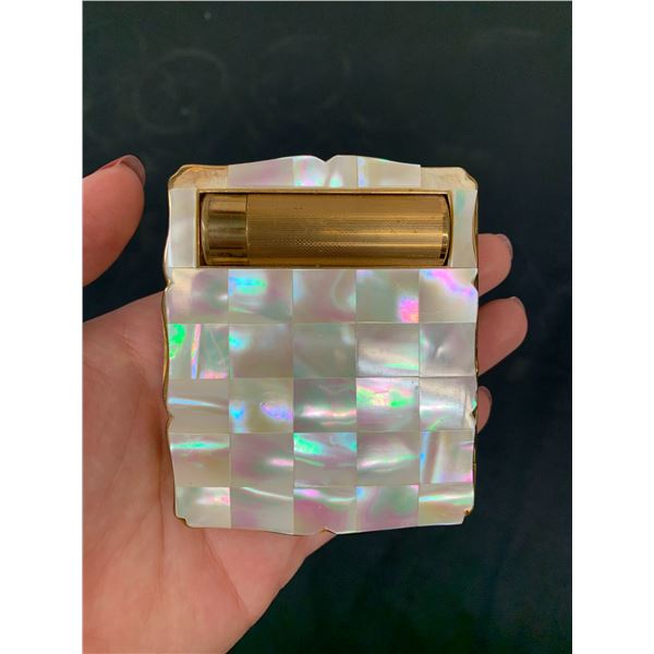 Stratton Compact w Lipstick Mother of Pearl