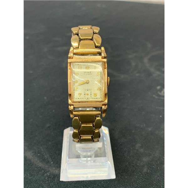 Vintage Mimo 17 Jewel 10k Gold Watch *not working*
