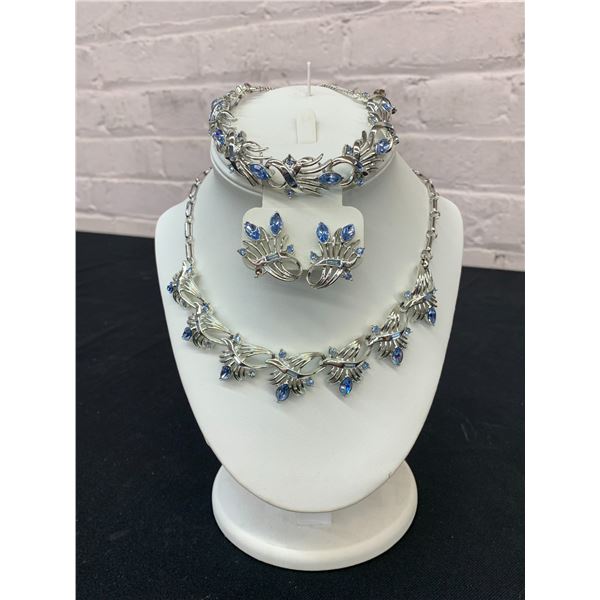 Vintage Coro Costume Necklace, Earrings and Bracelet Set