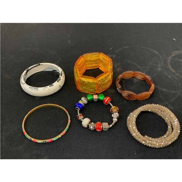 Lot of 6 Vintage Costume Bracelets / Bangles