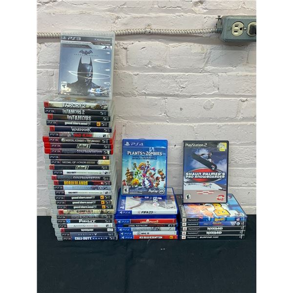 Lot of 43 PS2, PS3, and PS4 Disc Games