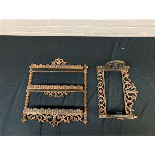 Pair of Coppercraft Style Wall Mounted Shelf and Stand?