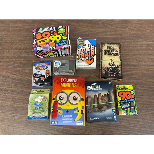 Lot of 9 Vintage Trivia Games / Card Games