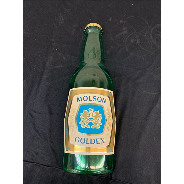 Vintage Bar Man Cave Molson Golden Plastic Wall Hanging Decoration Bottle