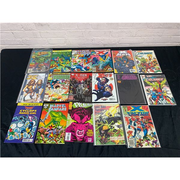 Lot of 17 Vintage Comics X-Man, Star Jammers, Excalibur, Marvel Fanfare, etc