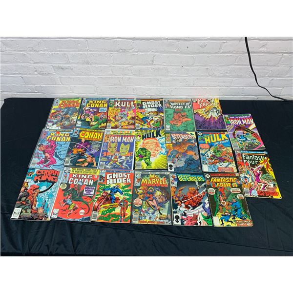Lot of 20 Vintage Comics Iron Man, Fantastic Four, Ghost Rider, KULL, Conan, Moon Knight, etc