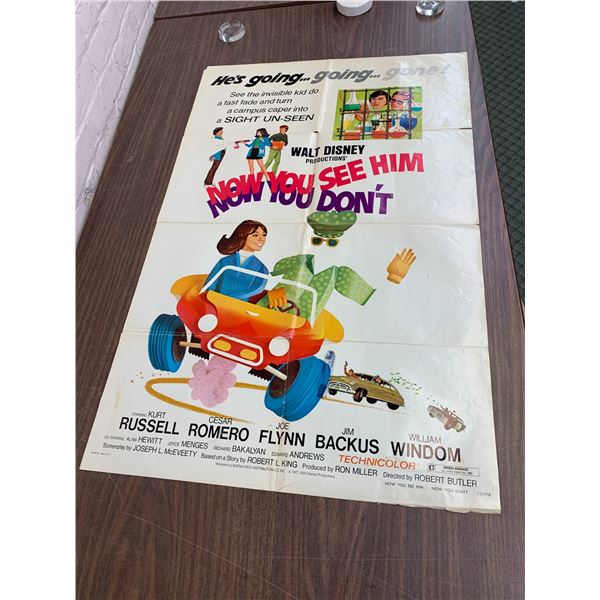 Vintage Now You See Him Now You Don't Movie Poster 27" x 41"