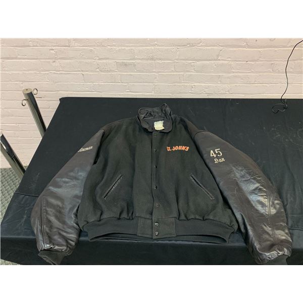 Vintage St Johns Highschool Tigers Football Leather Bomber Jacket