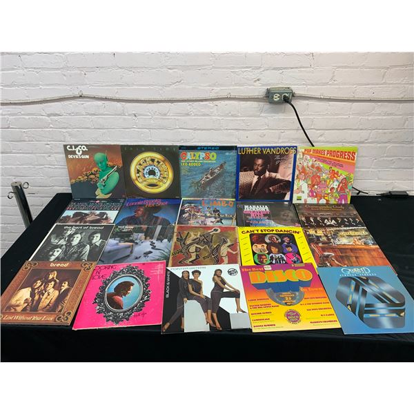 Lot of 20 Vinyl Records LPs Easy Listening, Luther Vandross, Calypso, Compilations, Etc
