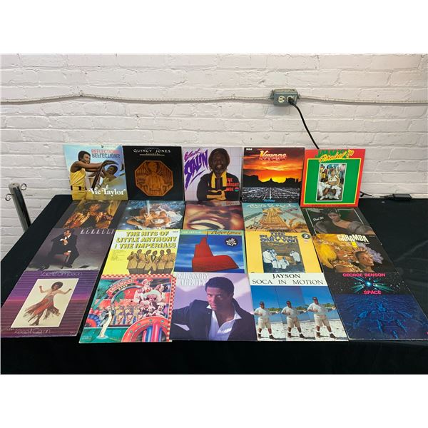 Lot of 20 Vinyl Records LPs Folk, Soul, Rock, George Benson, Soca, The Platters, Quincy Jones