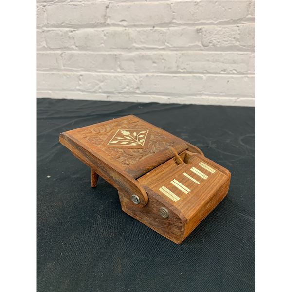Carved Wooden Piano Cigarette Holder / Dispenser Novelty