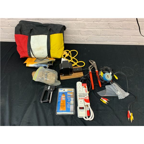 Bag of Tools Hammond Transformers, Power Bar, Staple Gun, etc