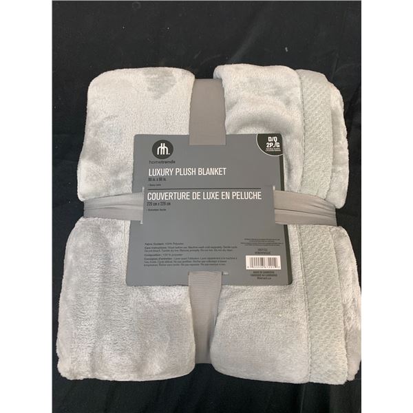 Hometrends Luxury Plush Blanket NEW Grey