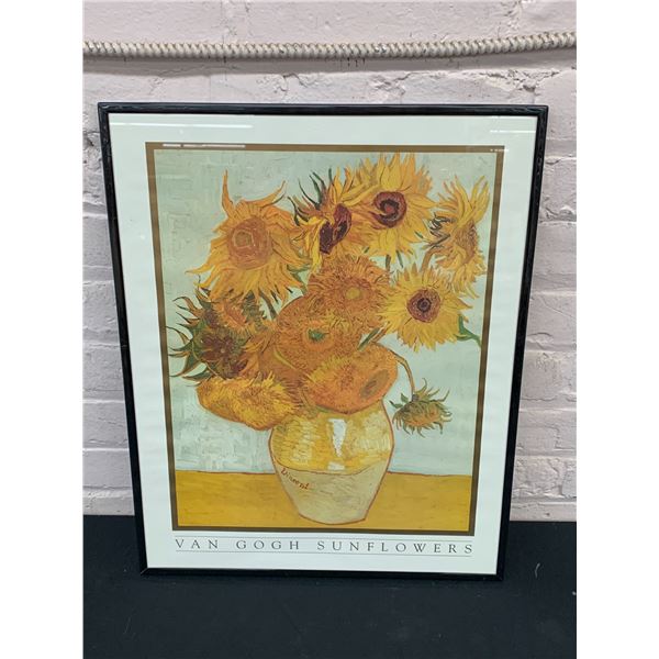 Van Gogh Sunflowers Framed Wall Art Print 16" x 20"