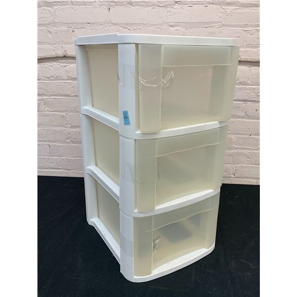 3-Drawer White Plastic Storage Unit