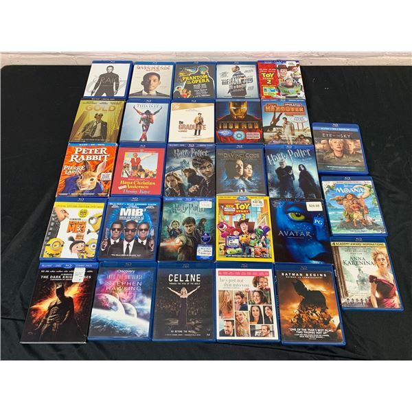 Lot of 28 Blu-Ray Movies Assorted Titles Pixar, Marvel, Avatar, Harry Potter, etc