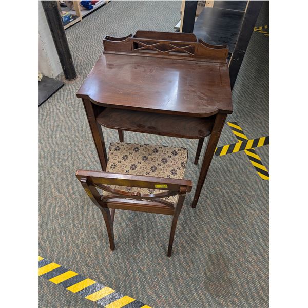 Vintage Wooden Writing Desk Telephone Table