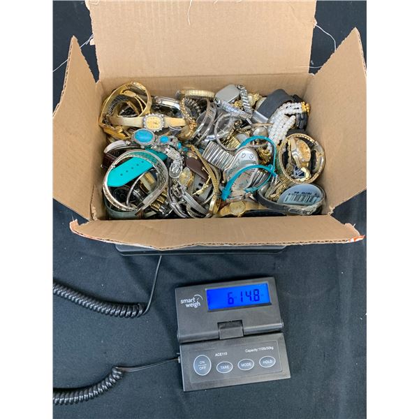 6lbs Box of Vintage Costume Watches, etc