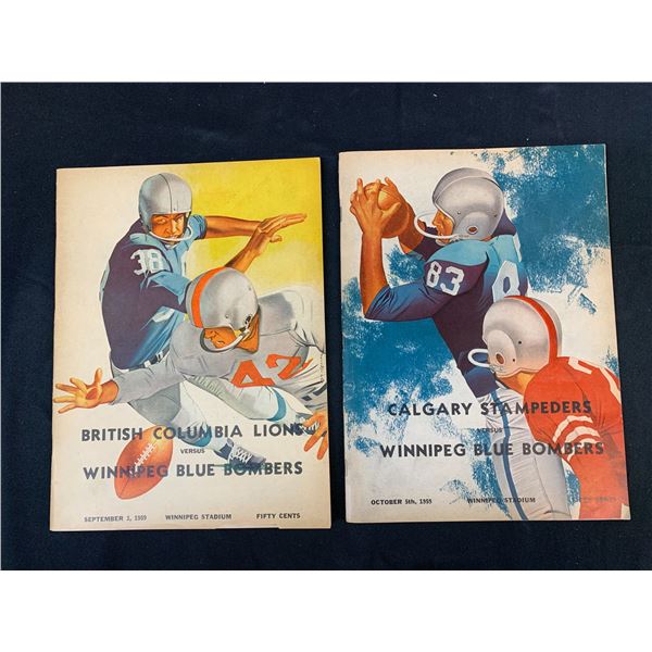 Pair of Winnipeg Blue Bombers Vintage Magazines 1959 Stadium Books