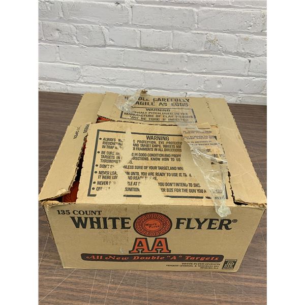 Box of Vintage White Flyer AA Double A Targets Clay Pigeons