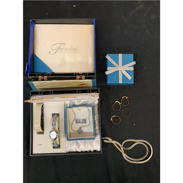 Lot of Fashion Jewellery Watch, 925 Necklace, Earrings, ect