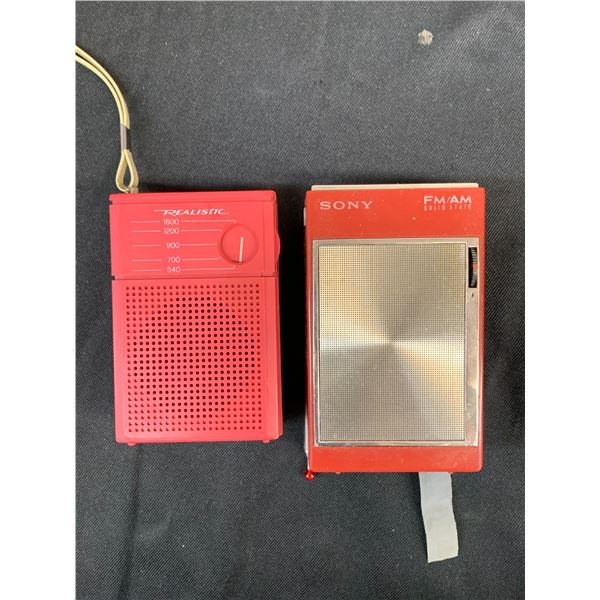 Lot of 2 Realistic & Sony Portable Pocket Transistor Radios