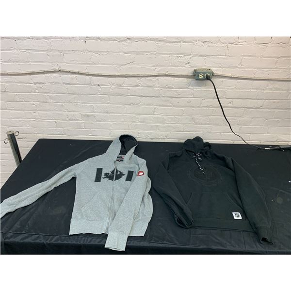 Lot of 2 Canada Weather Gear Zip-Up Hoodie & Pullover Winnipeg Jets All Black Sweater Hoodie