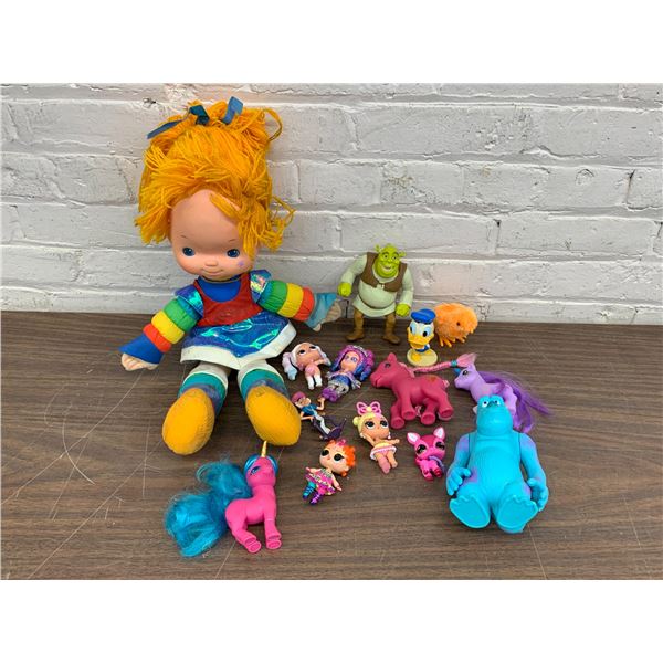 Assorted Toys Rainbow Brite, LOL OMG, Monsters Inc, Shrek, etc