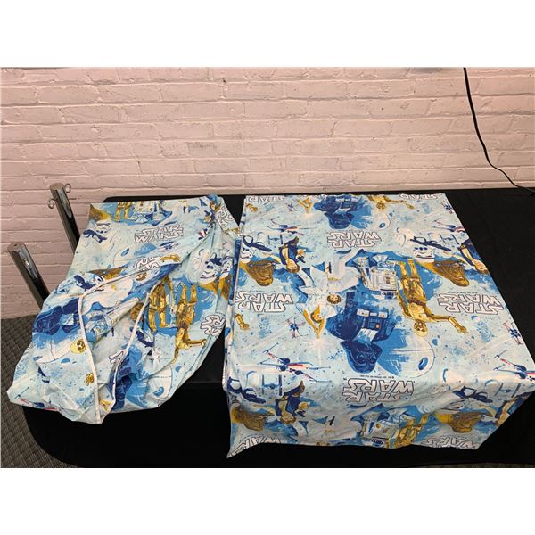 Vintage Star Wars 1977 Flat Sheet and Fitted Sheet Kids Bed
