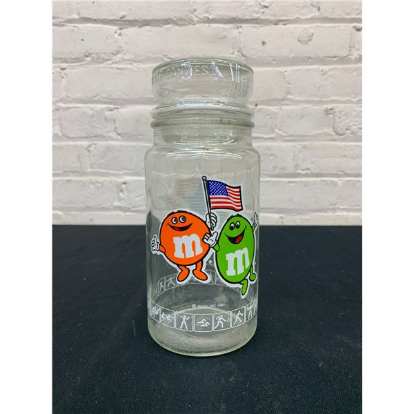 Vintage Mars Inc 1983 M&Ms Glass Candy Jar Games of theXXIIIrd Olympiad Los Angeles 1984