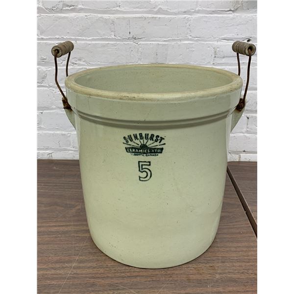 Vintage Sunburst Ceramics LTD Canada 5 Gallon Crock Pot