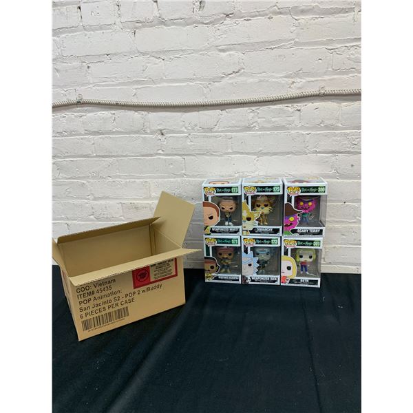 Funko Pop LLC Rick and Morty Case of 6 Assorted Figures Brand New