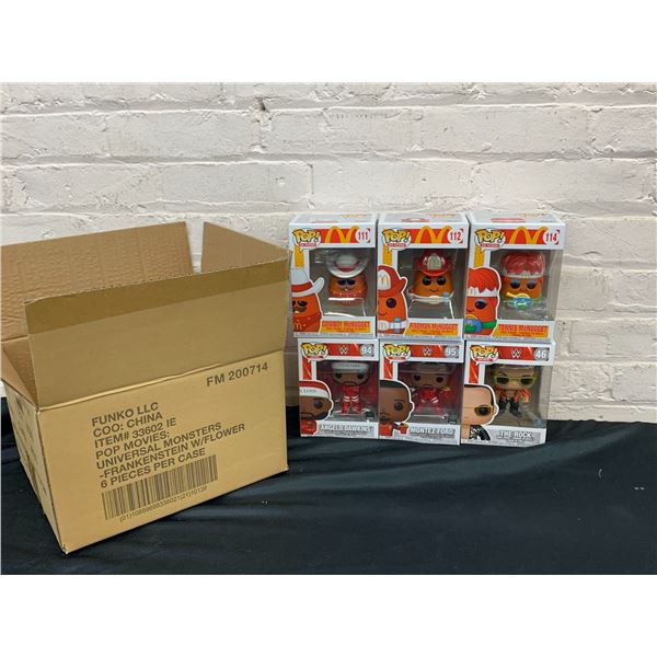 Lot of 6 Funko Pop LLC Figures McDonalds #111, #112, #114 and WWE #46, #94, #95