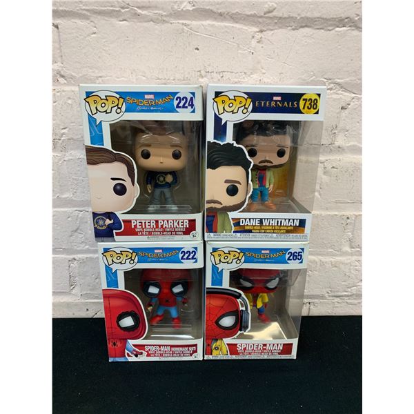 Lot of 4 Funko Pop Spiderman Homecoming #222, #224, #265 and Eternals #738