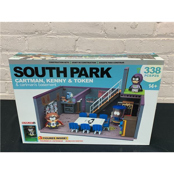 South Park Cartman, Kenny & Token in Cartmans Basement 338pc Construction Set, 3 Figures NEW