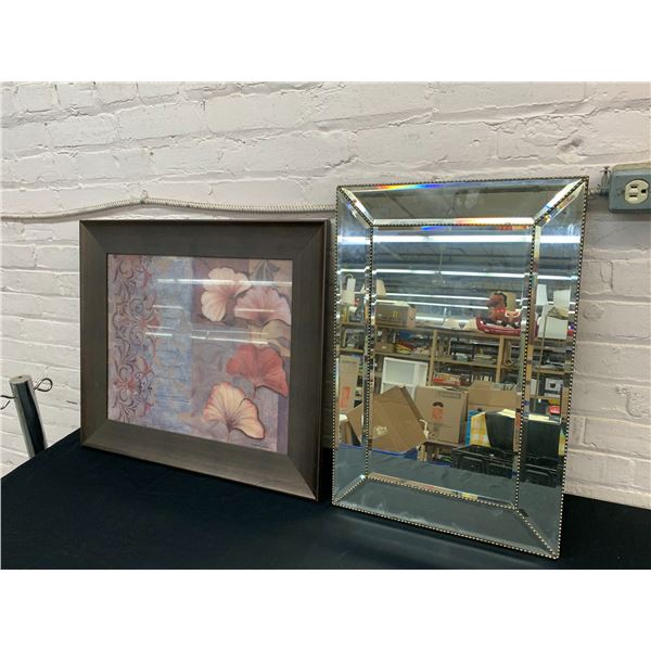 Lot of 2 Wall Mirror and Wall Art