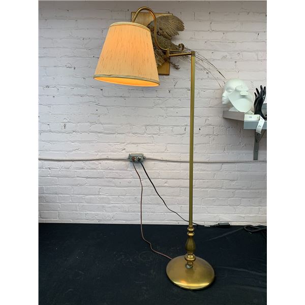 Vintage Gold Tone Bridge Lamp Style Floor Lamp 54"