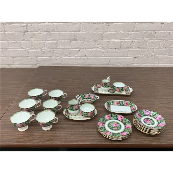 Royal Albert "Needle Point" 6 Cups, 6 Saucers, 4 Bread, Cream and Sugar x2, Small Servers