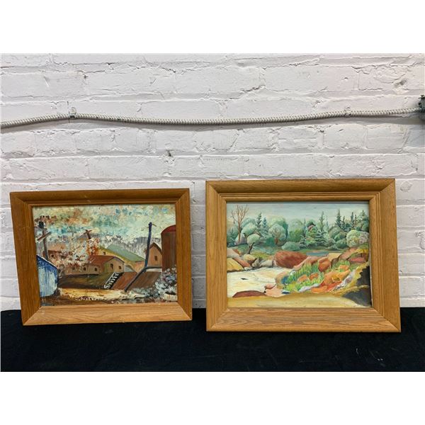 Pair of Artist Originals Paintings Landscapes Signed Henry Nolan