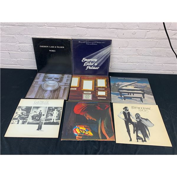 Lot of 8 Vintage Vinyl Records LPs Fleetwood Mac, Emerson Lake & Palmer, Supertramp, Genesis