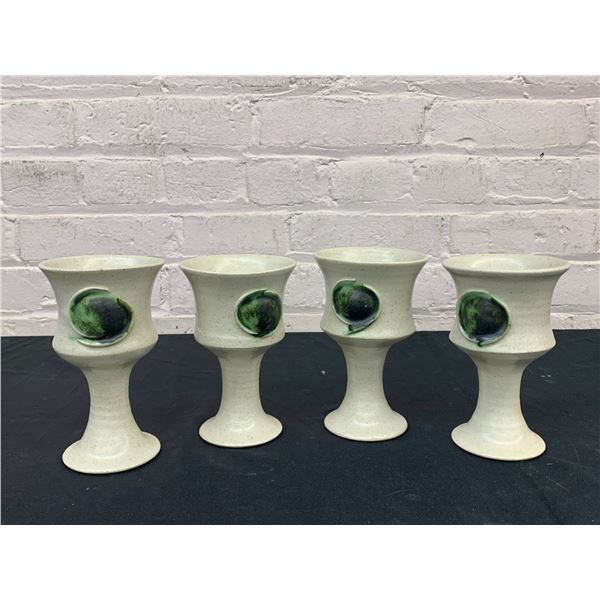 Artist Signed Altose Studio Pottery Chalices Goblets
