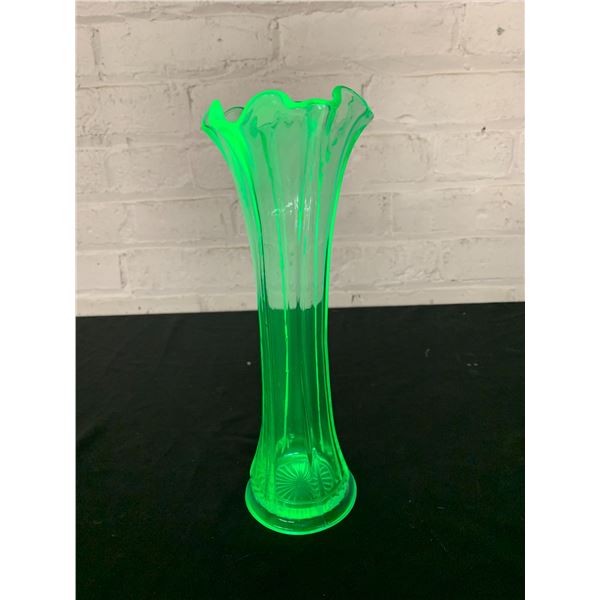 9" Uranium Glass Vase