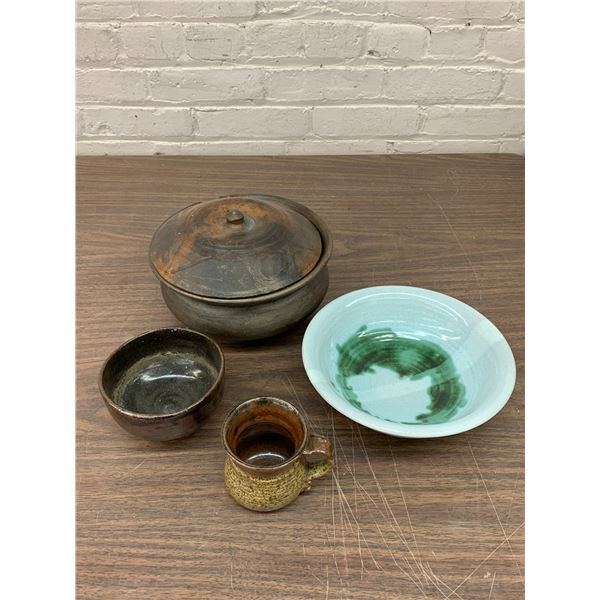 4pcs Studio Pottery Bowls, Pots
