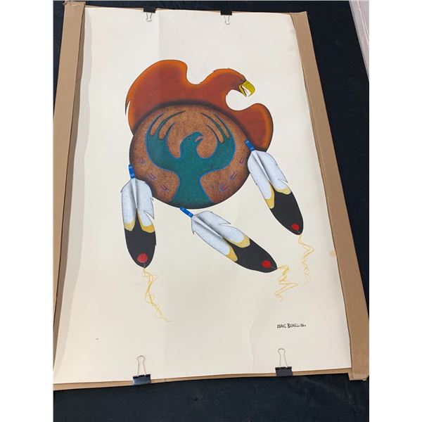Indigenous Silkscreen Art Print Signed Isaac Bignell / 96 (37" x 26")